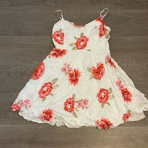 White floral mini dress